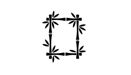 A minimalist bamboo frame on a clean white background in silhouette mode silhouette