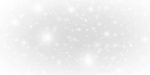 White dust sparkles, glitter shimmer twinkle across glowing bokeh soft blur. Luminous particles, sparks, highlights create elegant festive Christmas and New Year light. PNG vector illustration.