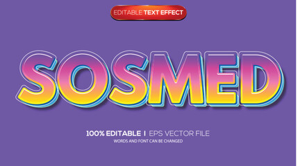 3D text effect sosmed theme