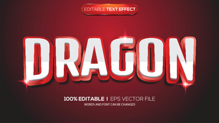3D text effect dragon theme