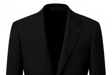 Black tuxedo suit jacket with transparent background
