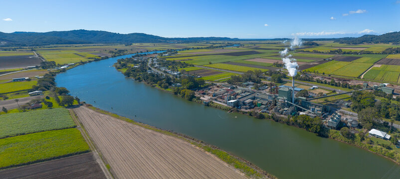 Aerial view of the Condong Sugar Mill near Murwillumbah in New South Wales