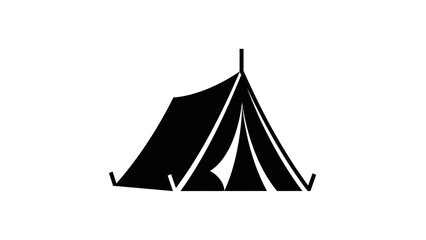 Black silhouette of a tent. © ayana