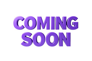 Coming Soon Text in Bold Purple Font