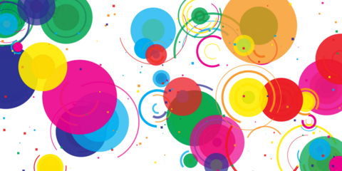 Vibrant Abstract Design with Overlapping Bright Geometric Circles