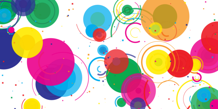 Vibrant Abstract Design with Overlapping Bright Geometric Circles - Powered by Adobe