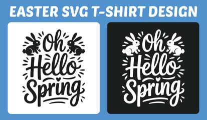 Oh Hello Spring Easter Typography T-Shirt Design Vector Illustration