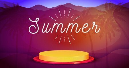 vector illustration of Summer vibe landscape background for special promotion seasonal