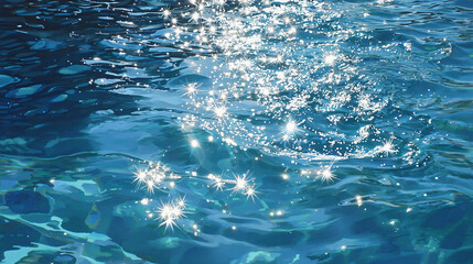 The shimmering sunlight reflecting off the water's surface, creating a sparkling and mesmerizing display