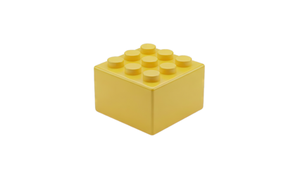 Yellow Building Block with Nine Studs