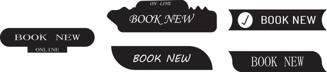 Obraz premium Yellow and black book now buttons with online tags and icons