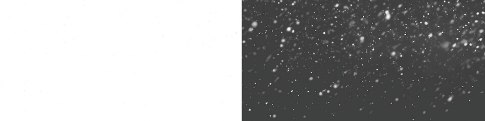 Falling snow snowfall Christmas winter holiday on PNG transparent background with bokeh lights 16:9...