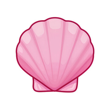 Pink Seashell with Glossy Surface.