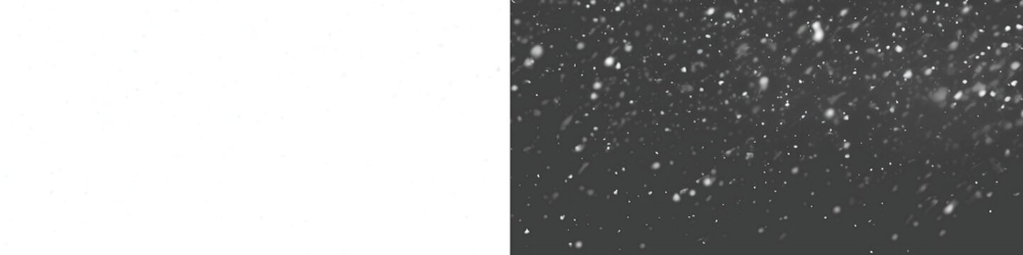 Falling snow snowfall Christmas winter holiday on PNG transparent background with bokeh lights 16:9 screen overlay effect Graphic design 7