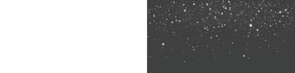 Falling snow snowfall Christmas winter holiday on PNG transparent background with bokeh lights 16:9...