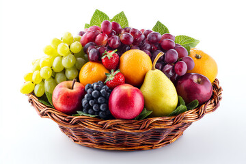 Colorful Bounty: A meticulously arranged assortment of fresh fruits, showcasing vibrant colors and textures, creating a visual feast of nature's sweetness.