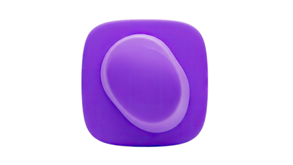 Purple oval shape with rounded square outline