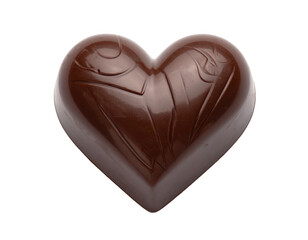 Dark chocolate heart isolated