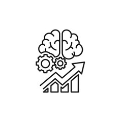 Innovative Brain and Gears with Rising Growth Arrow for Business Success