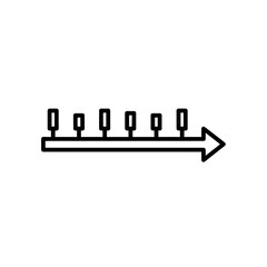 Fototapeta premium Minimalist Black and White Arrow with Multiple Pins Illustration for Conceptual Design