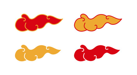 Chinese or Japanese cloud. Traditional oriental element. Vector illustration