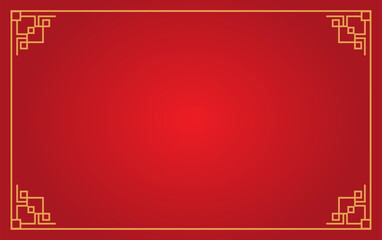 Golden Chinese frame border. golden decorative corner. Design for poster, greeting card and banner. Vector illustration