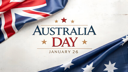 Australia Day celebration with flags on January 26