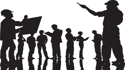 silhouettes of people in action