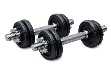 Pair of Adjustable Dumbbells Isolated on White