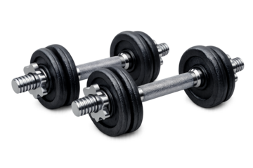 Pair of Adjustable Dumbbells Isolated on White