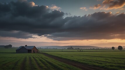 sunrise over the field