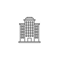 Naklejka premium Modern City Office Building Facade with Multiple Windows and Entrance