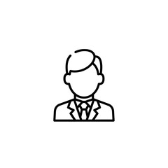 Fototapeta premium Minimalist Outline of a Male Business Professional in Suit and Tie