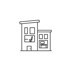 Modern Minimalist House Drawing for Architecture and Construction Visuals