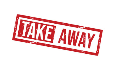 Red Take Away Stamp Text on White Background
