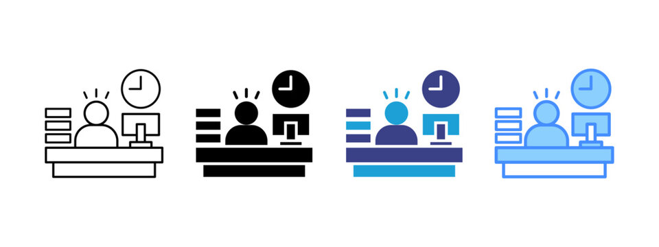 Workload  icon set multiple style collection