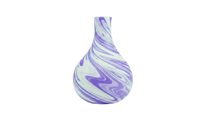 Purple and White Swirl Pattern Vase