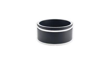 Sleek black cylinder with silver accents