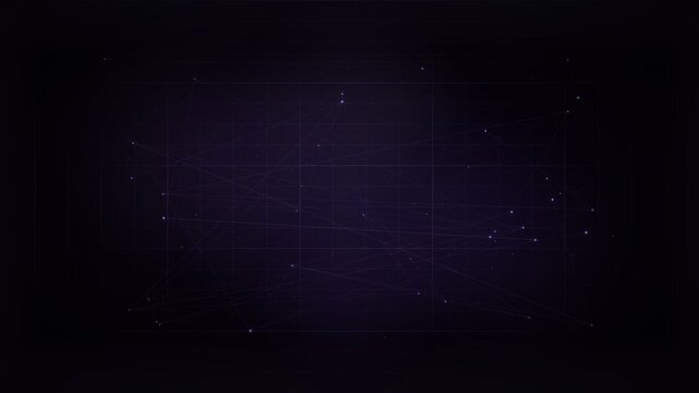 Clean medium density technology grid background in purple. Modern abstract geometric lines loop in 4K for innovation, creative, and design projects