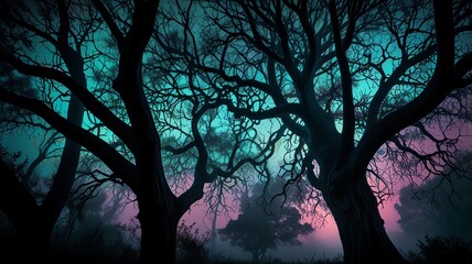 spooky tree in the night