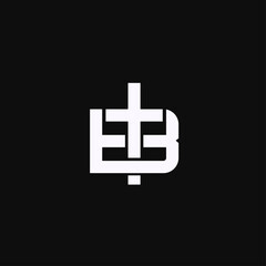 ETB Monogram Logo Design with Integrated Cross Symbol on Black Background