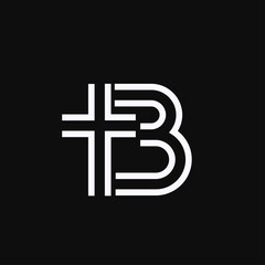 Modern Minimalist Geometric Letter B and Christian Cross Logo Design