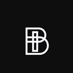 Modern Minimalist Letter BI Monogram Logo Design Outline Abstract Branding Symbol Initial Mark