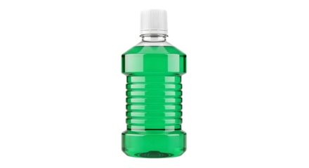 Green sports bottle isolated on transparent background