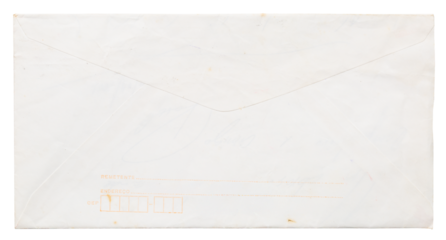vintage postal envelope grunge paper design png isolated on transparent background