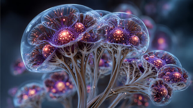 Fungus Aspergillus flavus, 3D illustration. It is the major producer of aflatoxin in crops, a potent carcinogen