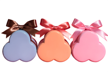 Easter eggs decorated with pink ribbons and bows for a festive holiday gift celebration illustration
