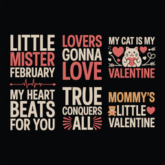 Obraz premium Valentine Cards with Text and on Black Background love