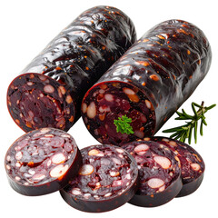 A hearty portion of trajpen served with mashed potatoes, a classic luxembourg meal isolated on a pure white background
