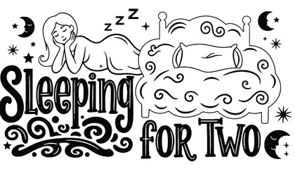 A peaceful woman sleeping in bed with her partner silhouette at night